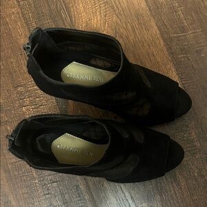 Gianni Bini Chic Black Mesh Heeled Boots